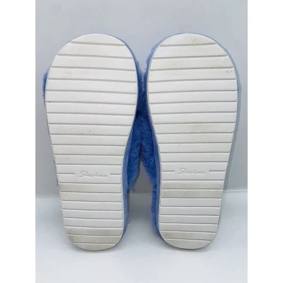 Skechers Women's Cozy Slide Furry Feels Faux Fur Slide Slippers Periwinkle 9.5M - Picture 10 of 11